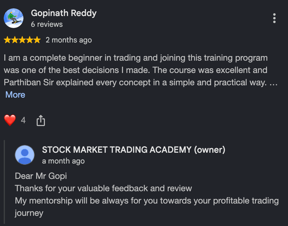 Google review by Gopinath Reddy