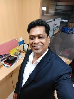 S Parthiban at the Stock Market Training Academy office